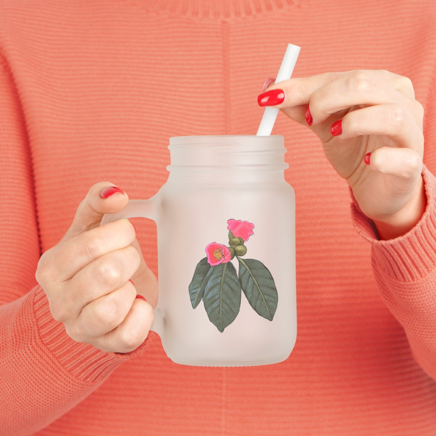 Tree Flower Mason Jar
