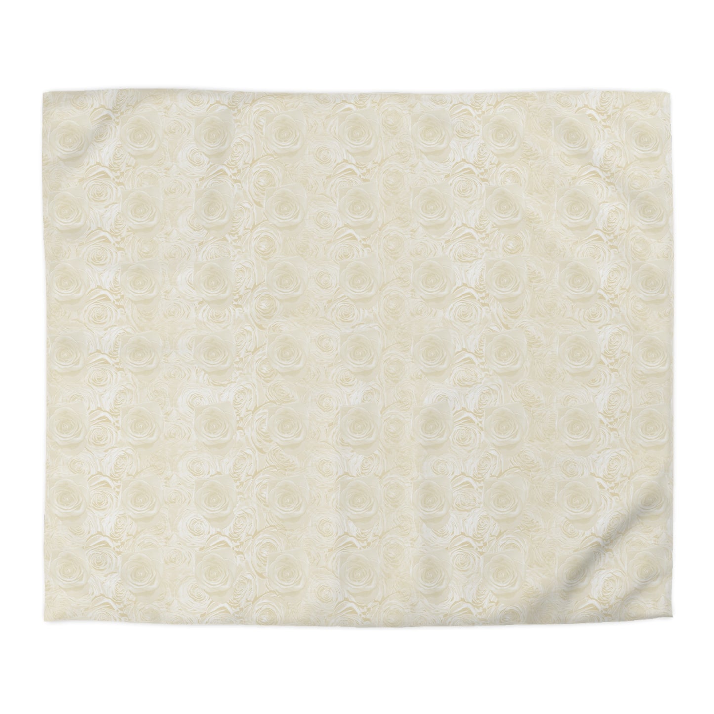 White Rose Microfiber Duvet Cover Flower Lover Champagne Duvet