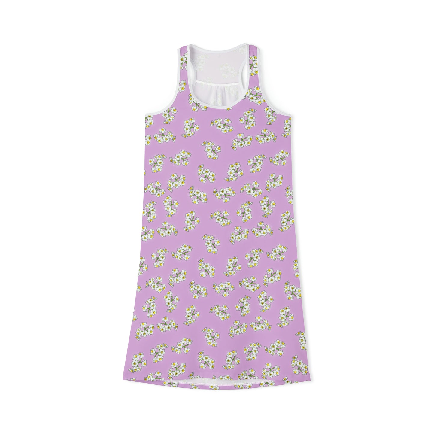 White Daffodil Women's Racerback Dress (AOP)