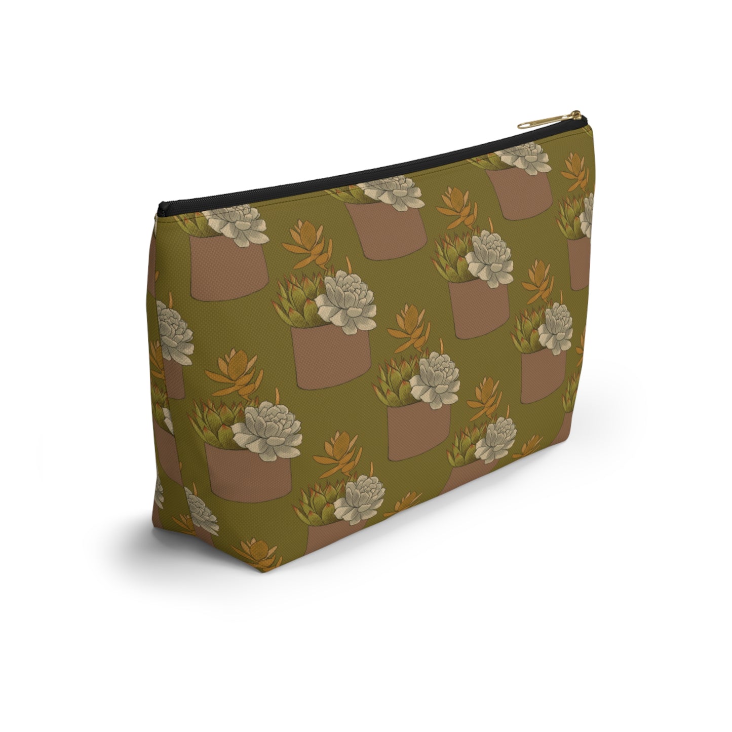 Succulent Pattern - Accessory Pouch w T-bottom