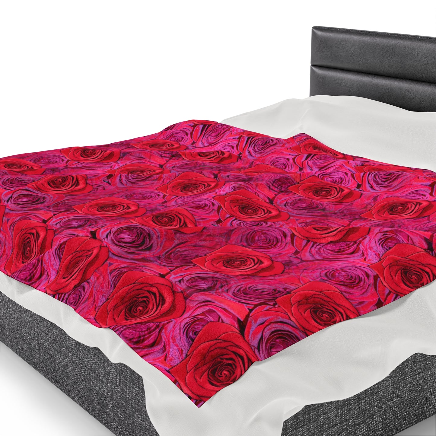 Rose Top Throw Valentine's Day Gift for Her Cute Rose Cover Pink Velveteen Plush Blanket