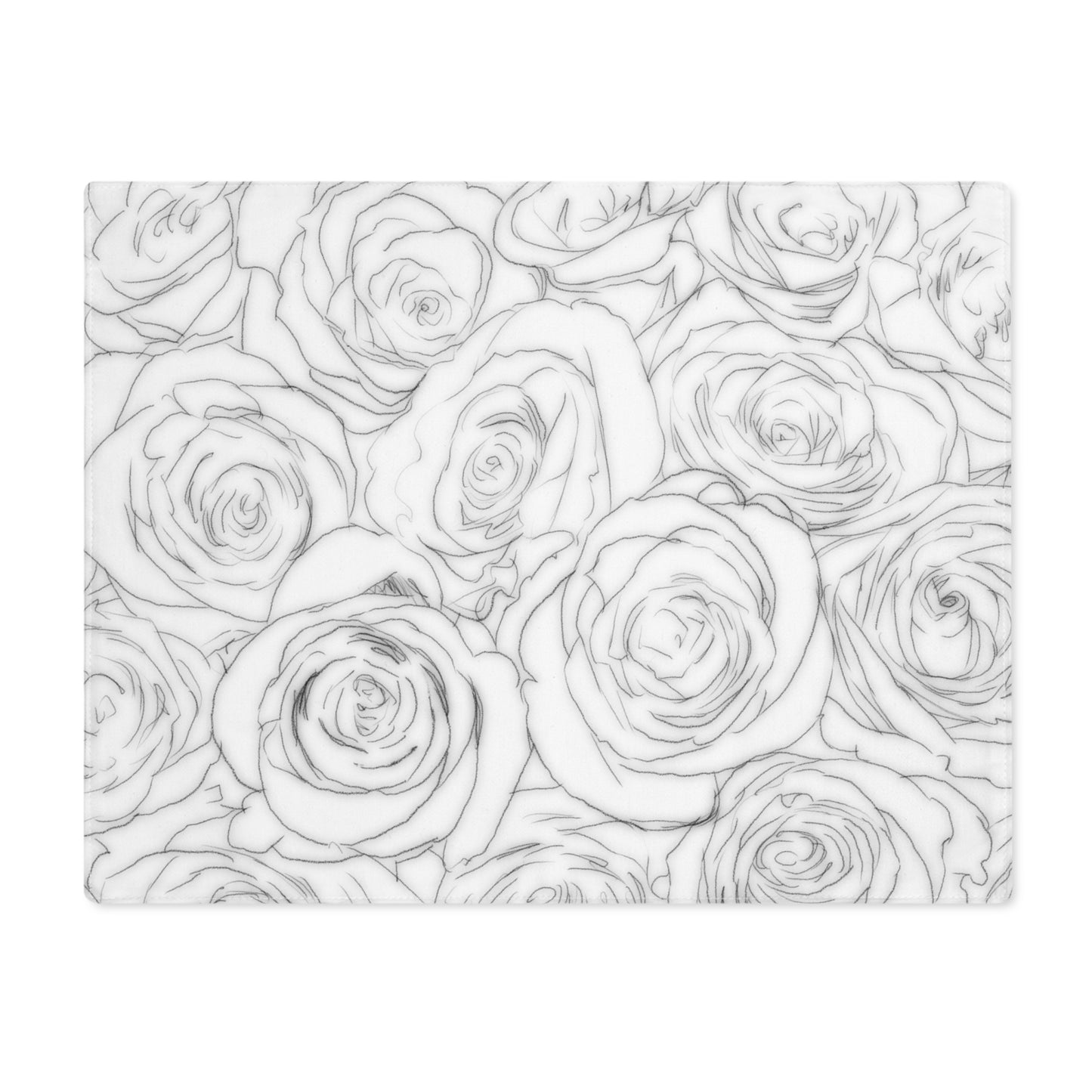White Rose Placemat, 1pc Valentines Day Anniversary Girlfriend Gift for Her Rose Mat