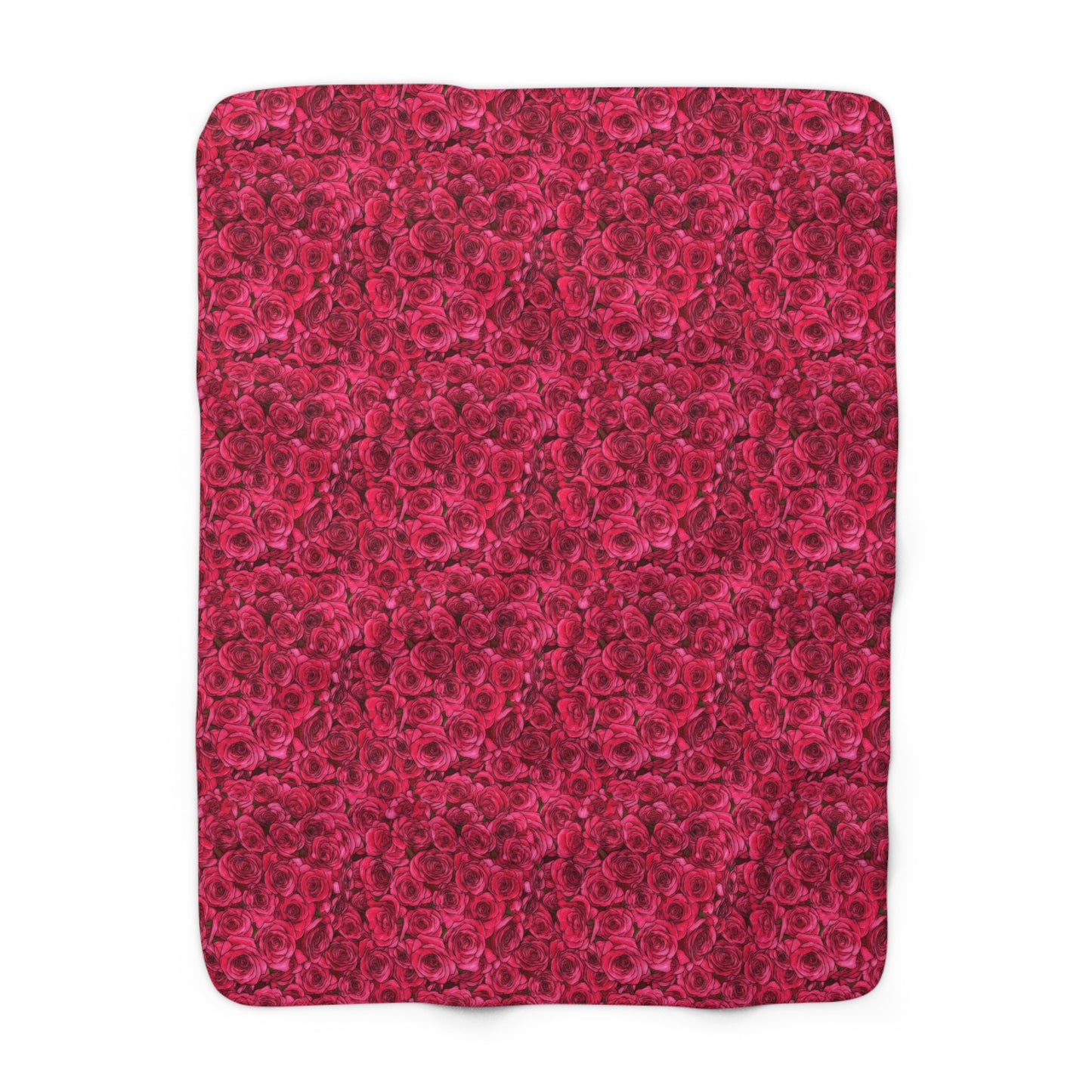 Rose Pattern Sherpa Fleece Blanket Floral Lover Aesthetic Botanical Throw