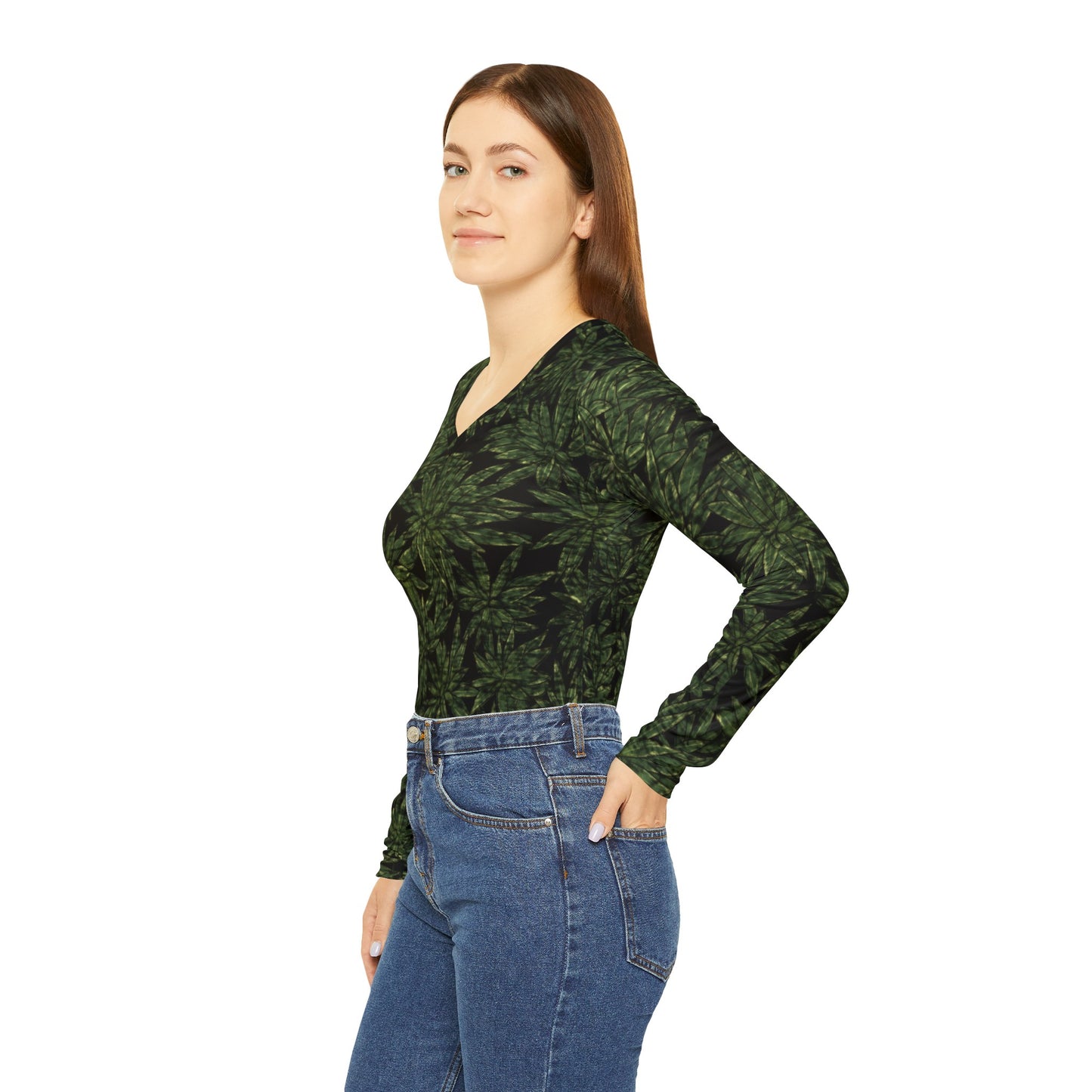 Star of Madeira Women's Long Sleeve V-neck Shirt (AOP)
