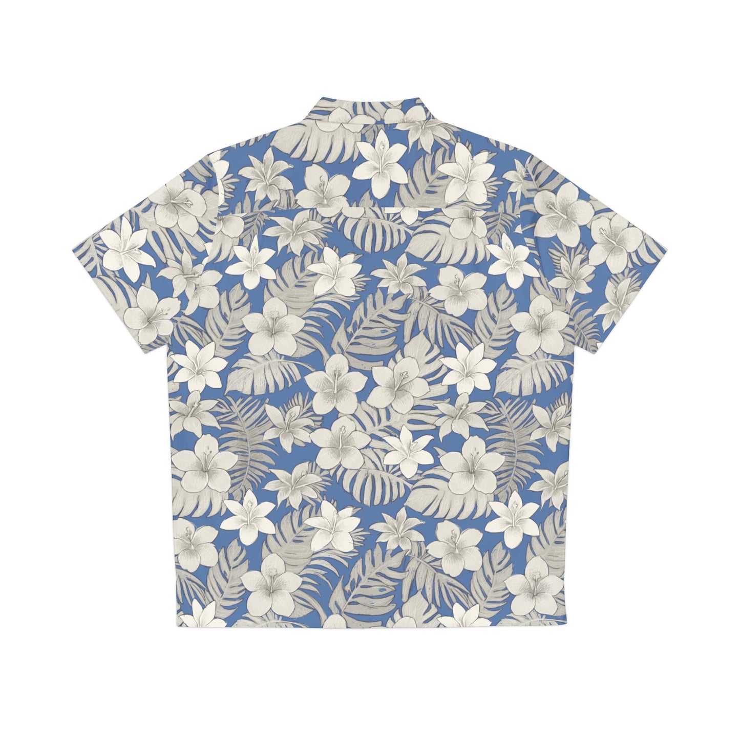 Tropical Baby Blue Men's Hawaiian Shirt