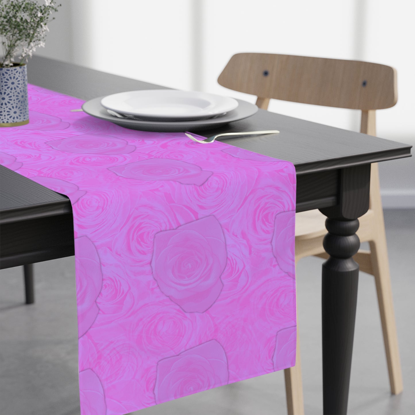 Purple Rose Table Runner Easter Spring Gift Idea Purple Center Table Cloth