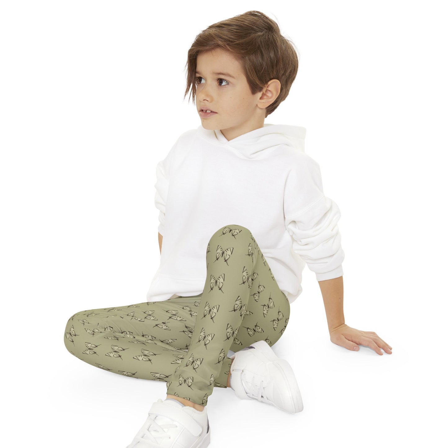 Butterfly Khaki Youth Full-Length Leggings