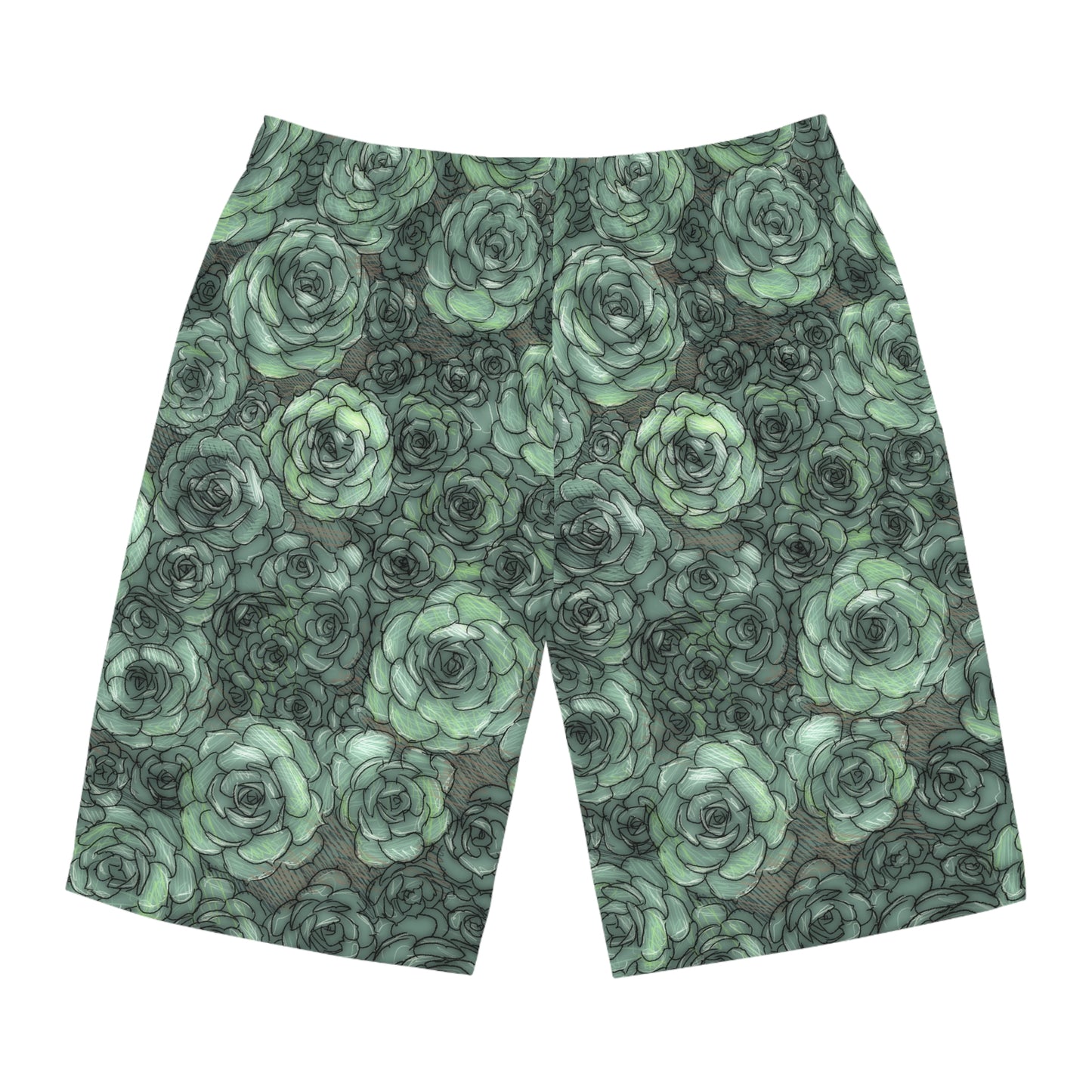 Succulent Pattern Men's Board Shorts