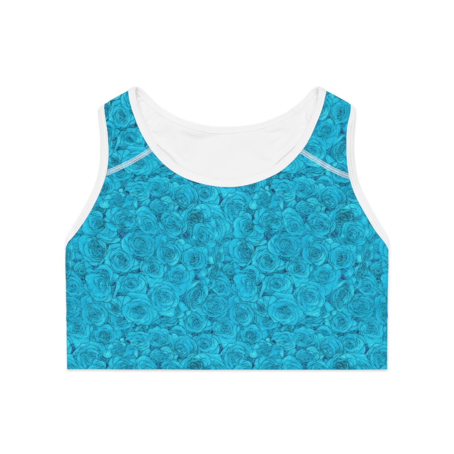 Turquoise Rose Sports Bra