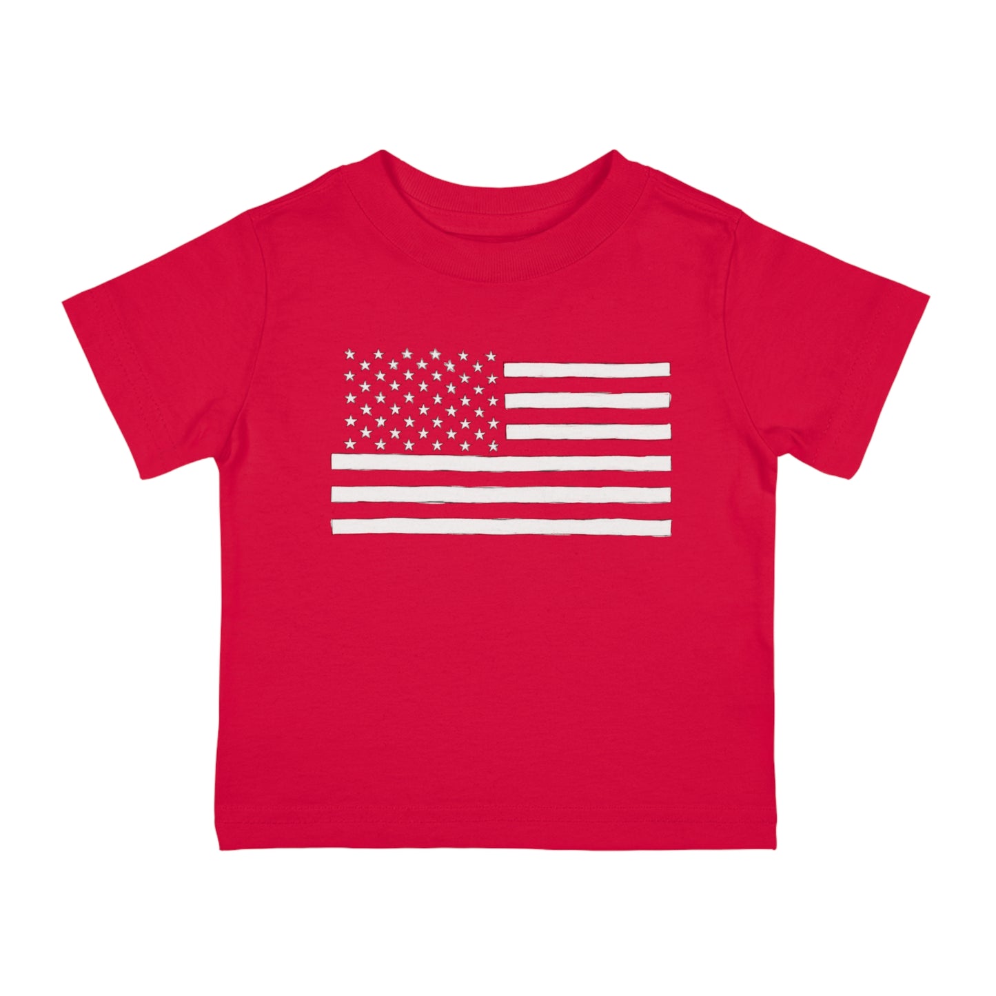 Hand Drawn American Flag Illustration Infant Cotton Jersey Tee