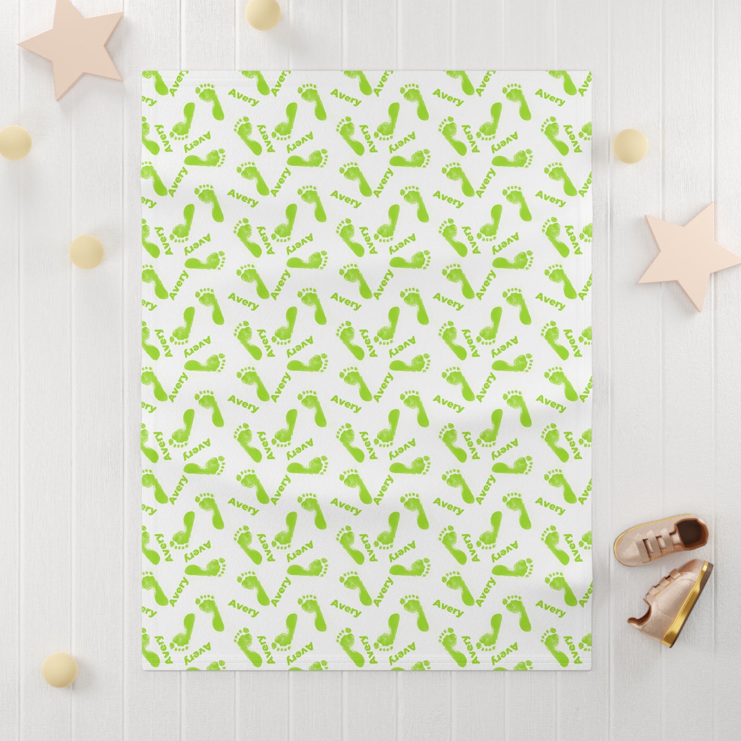 Personalized Baby Print Soft Fleece Baby Blanket