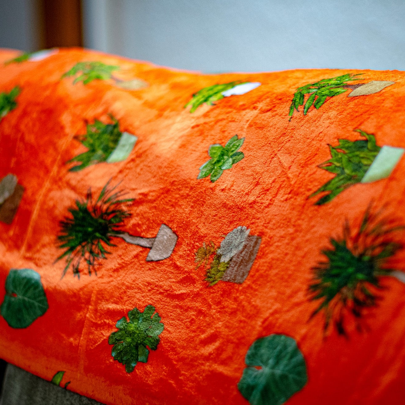 House Plant Throw Blanket Gardening Indoor Plant Lover Gift Ideas Orange Velveteen Plush Blanket