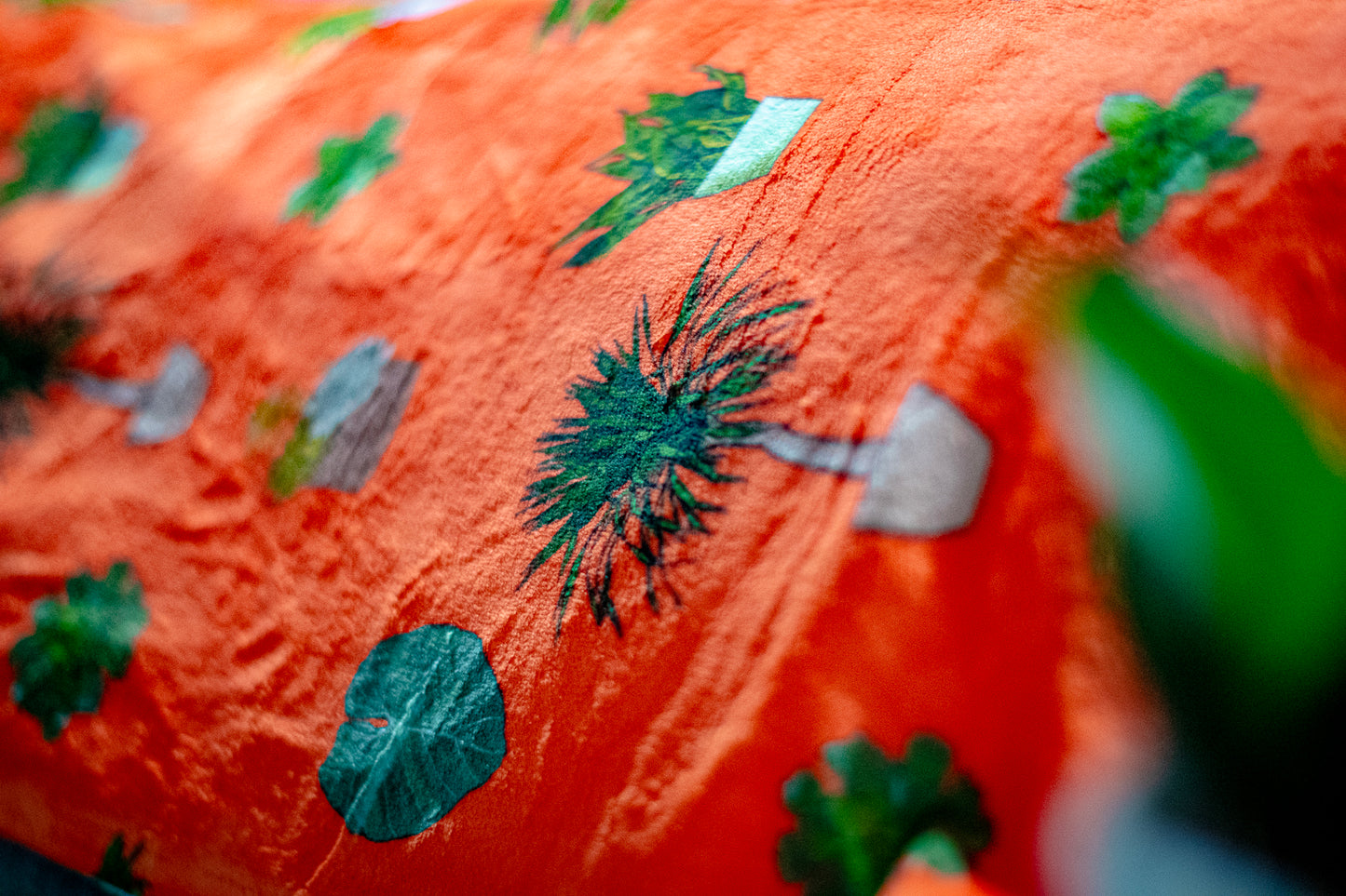 House Plant Throw Blanket Gardening Indoor Plant Lover Gift Ideas Orange Velveteen Plush Blanket