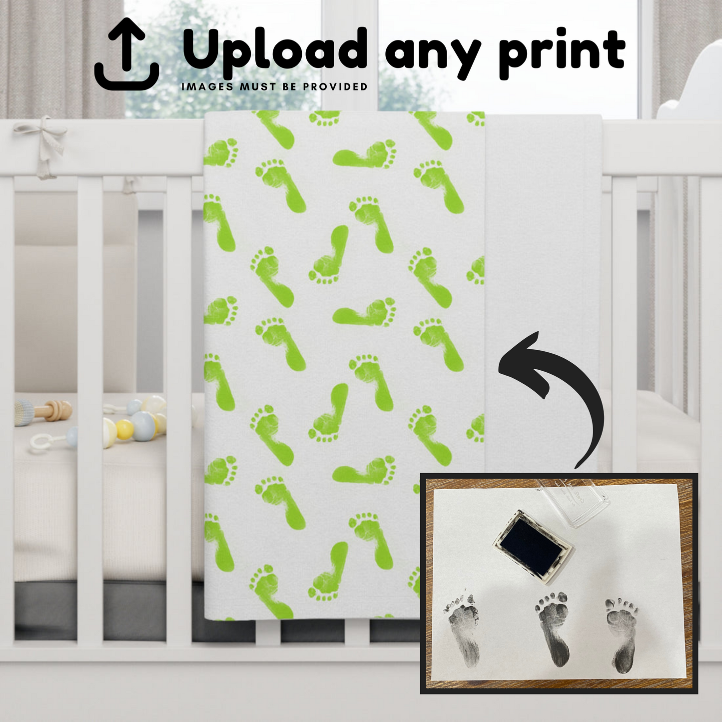 Personalized Baby Print Soft Fleece Baby Blanket