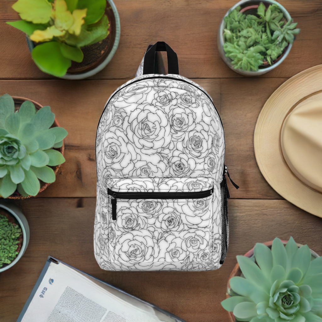 White Succulent Backpack