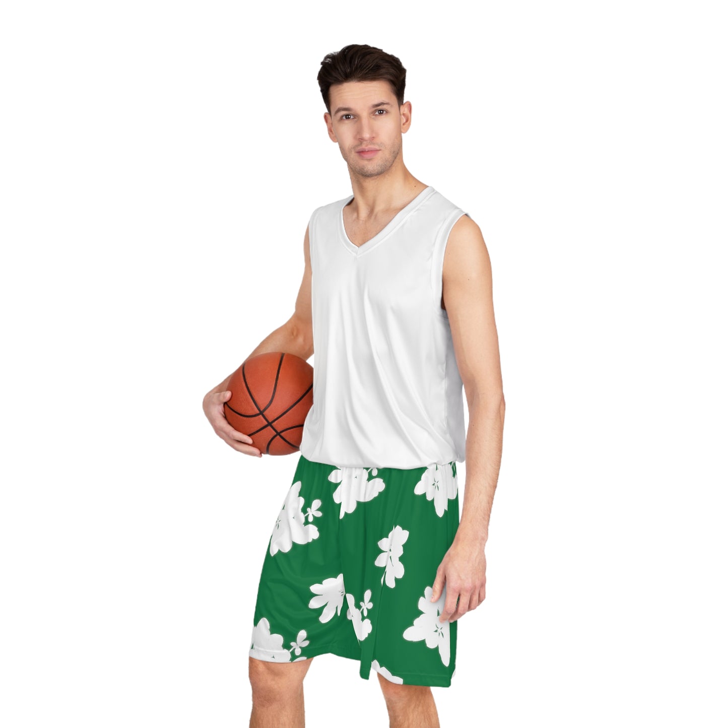 Plant Pattern Basketball Shorts