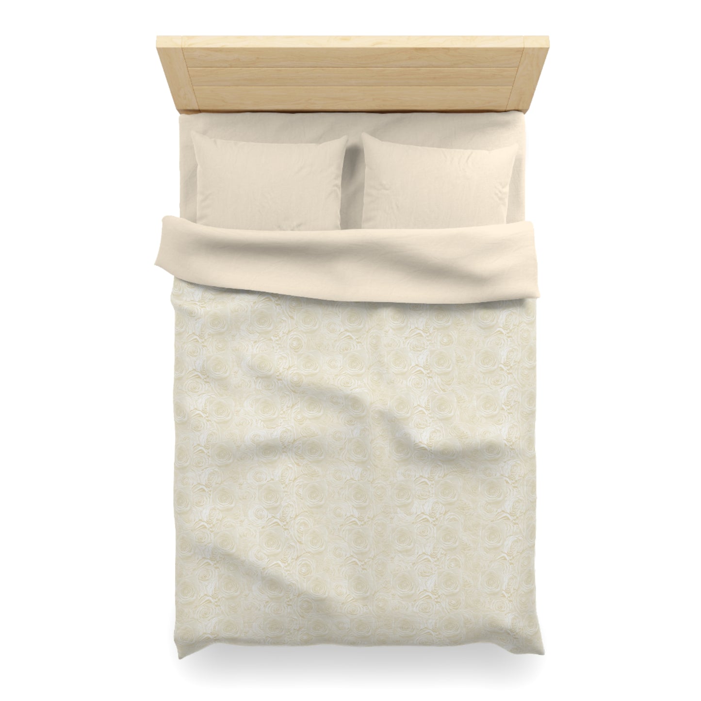 White Rose Microfiber Duvet Cover Flower Lover Champagne Duvet