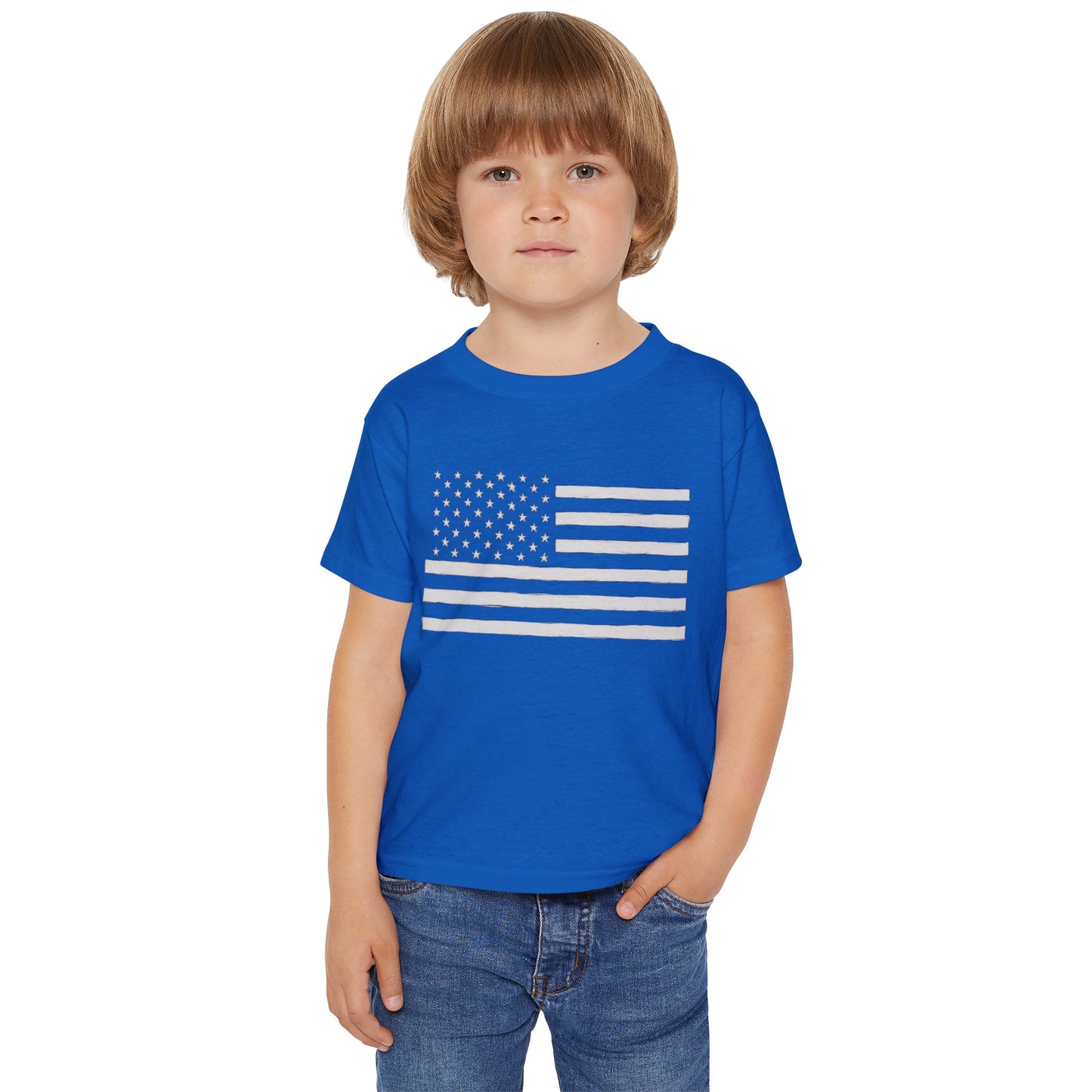 Hand Drawn American Flag Illustration Heavy Cotton™ Toddler T-shirt