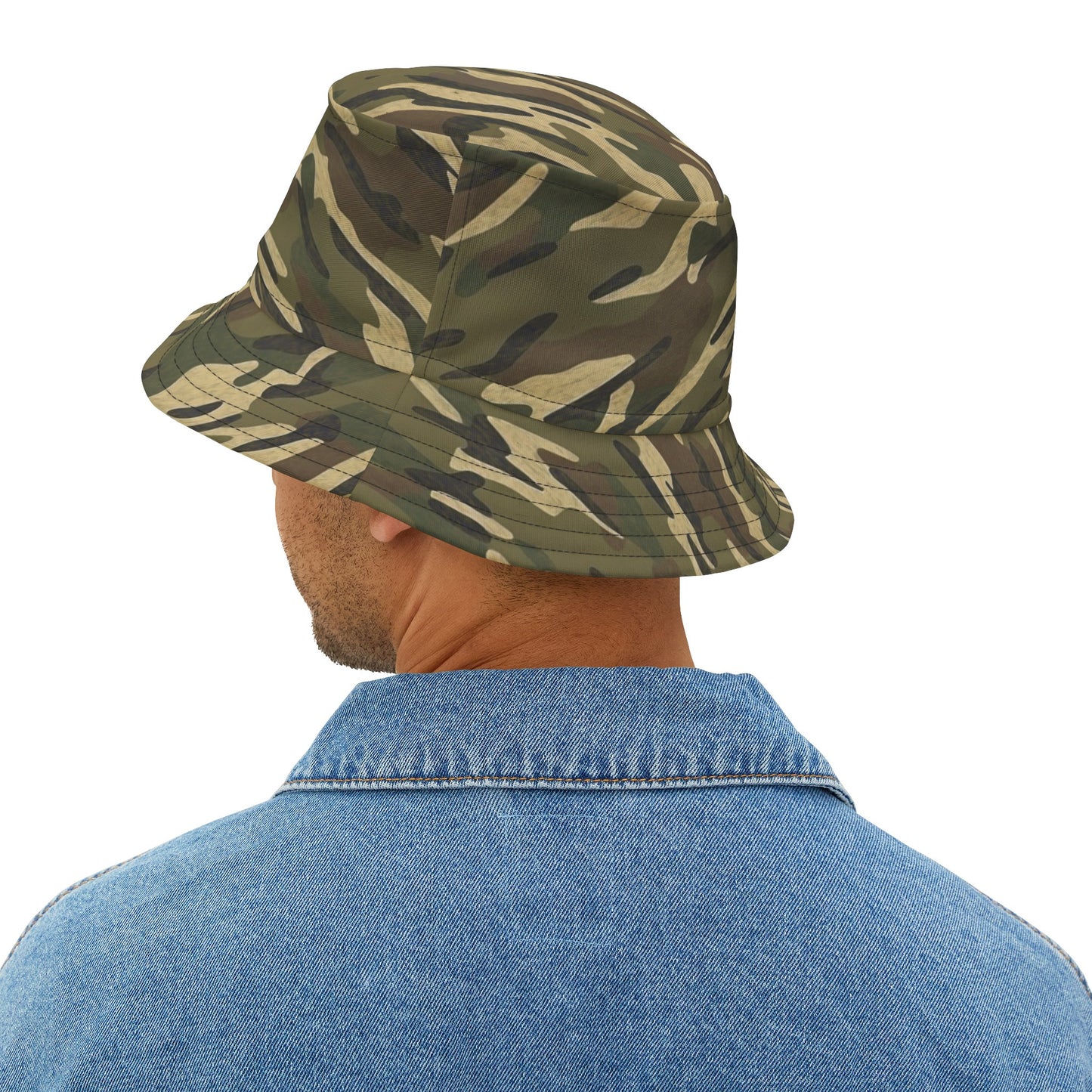 Stripe Camo Green Bucket Hat