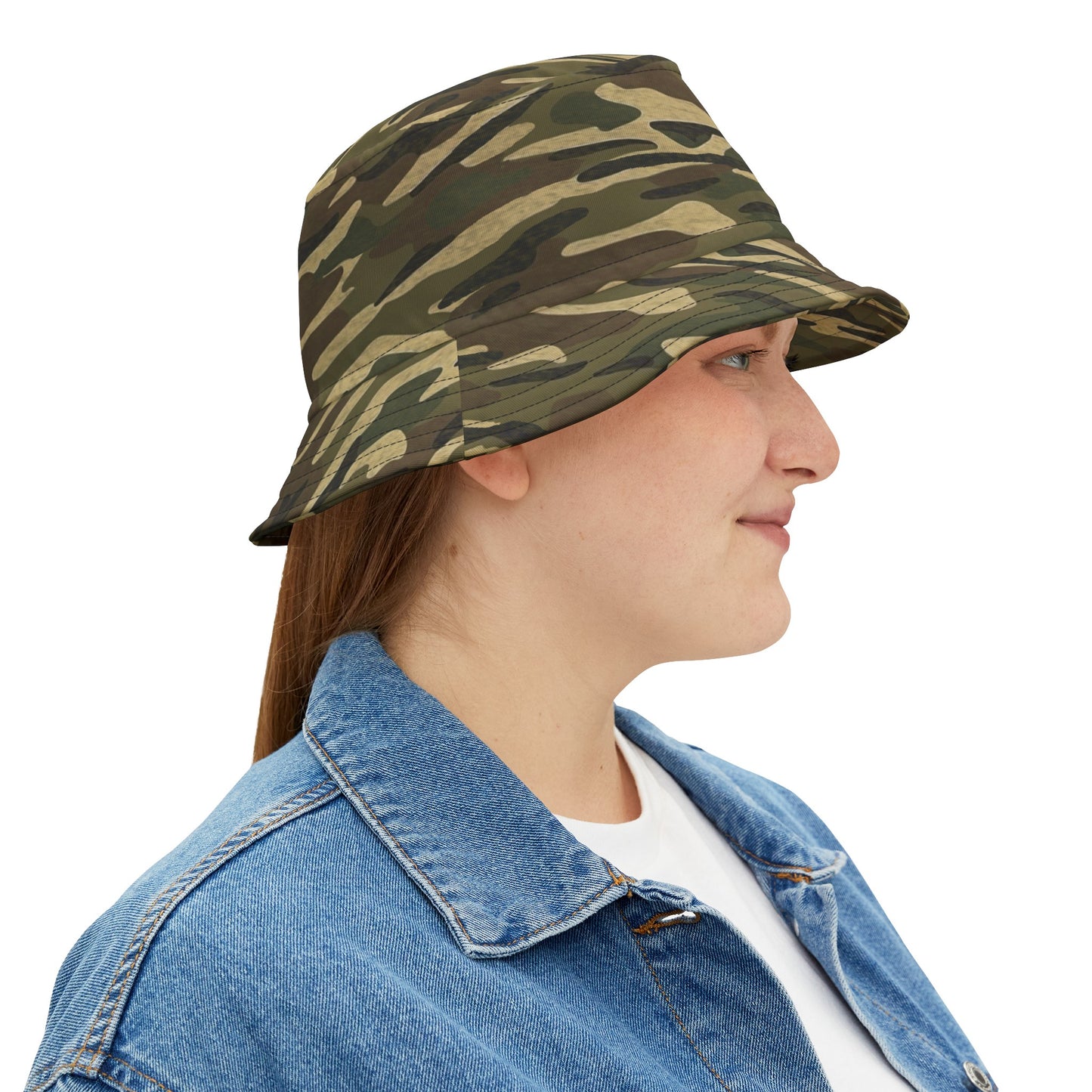 Stripe Camo Green Bucket Hat