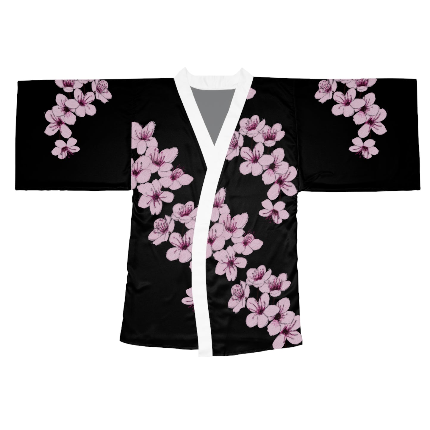 Cherry Blossom Long Sleeve Kimono Robe (AOP)