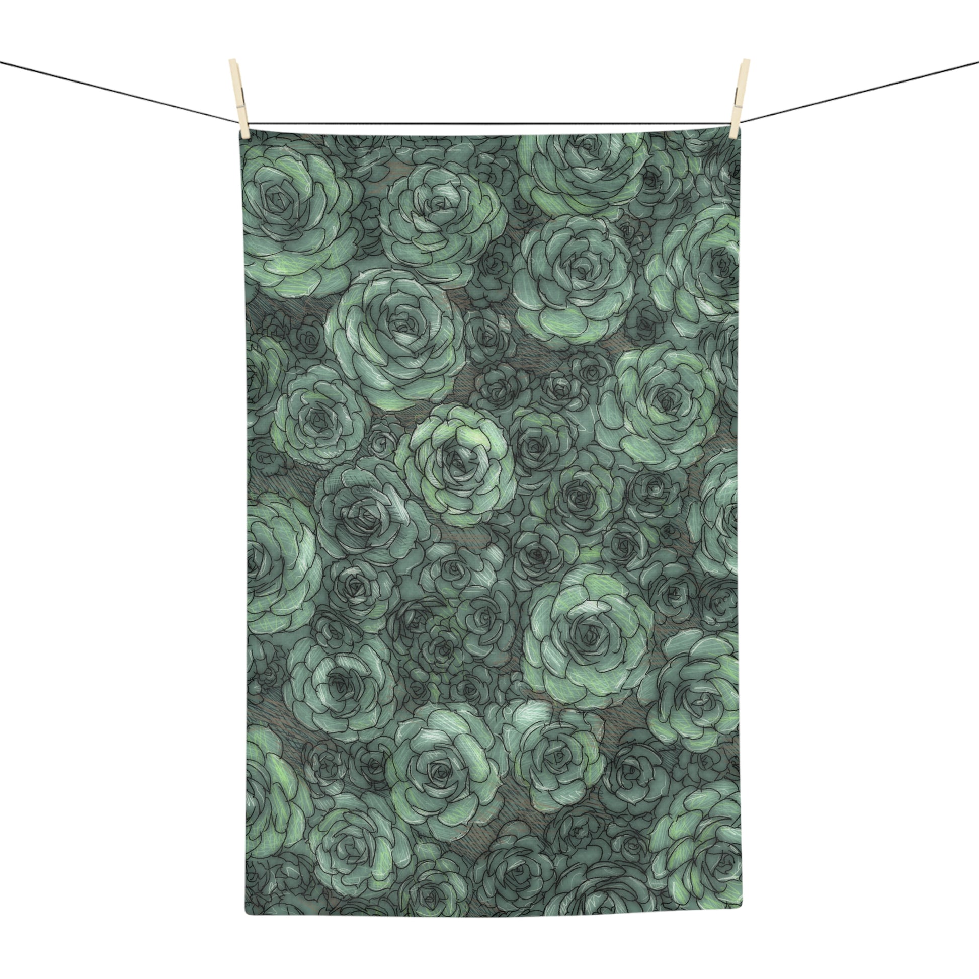 succulent hand towels Succulent Pattern Microfiber Tea Towel – Los Angeles Mercantile