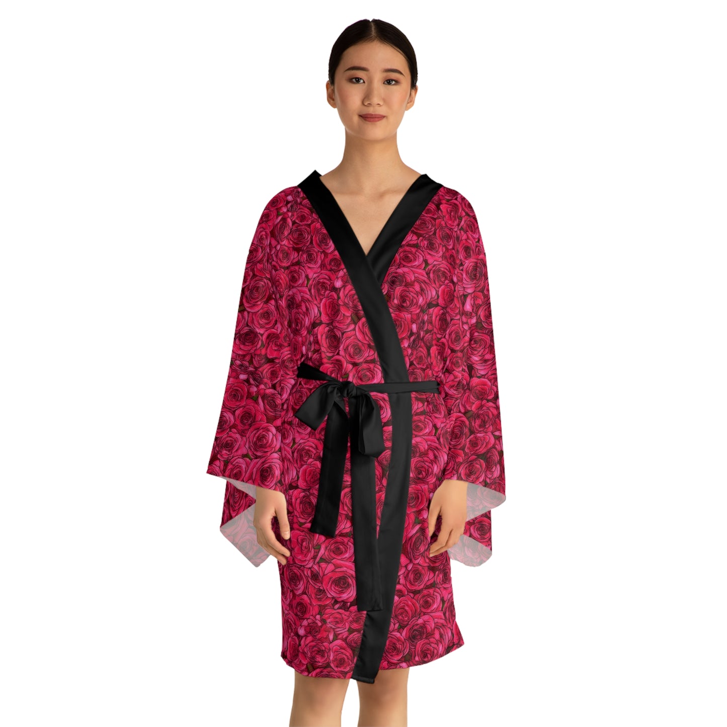 Rose Long Sleeve Kimono Robe (AOP)