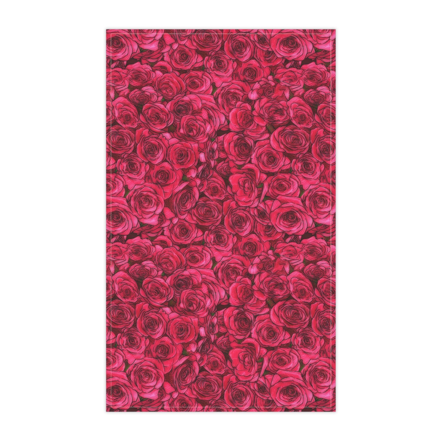 Rose Pattern Kitchen Towel