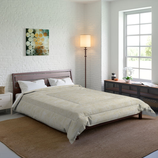 White Rose Comforter Flower Lover Champagne Cover