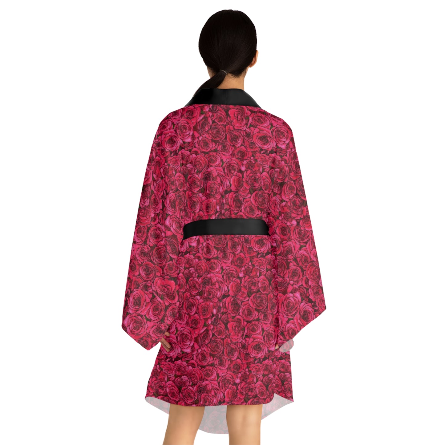 Rose Long Sleeve Kimono Robe (AOP)