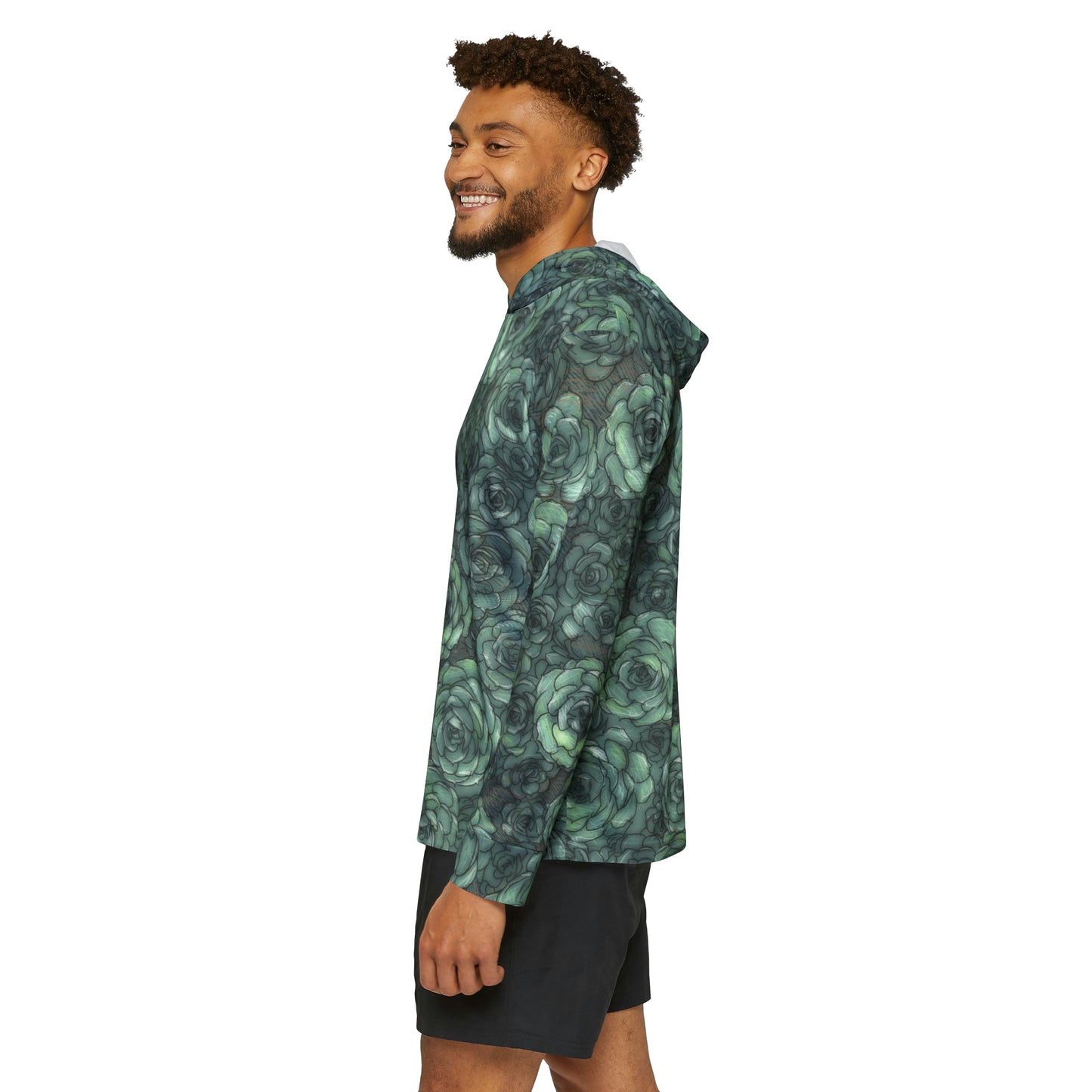 Succulent Pattern Men's Sports Warmup Hoodie (AOP)