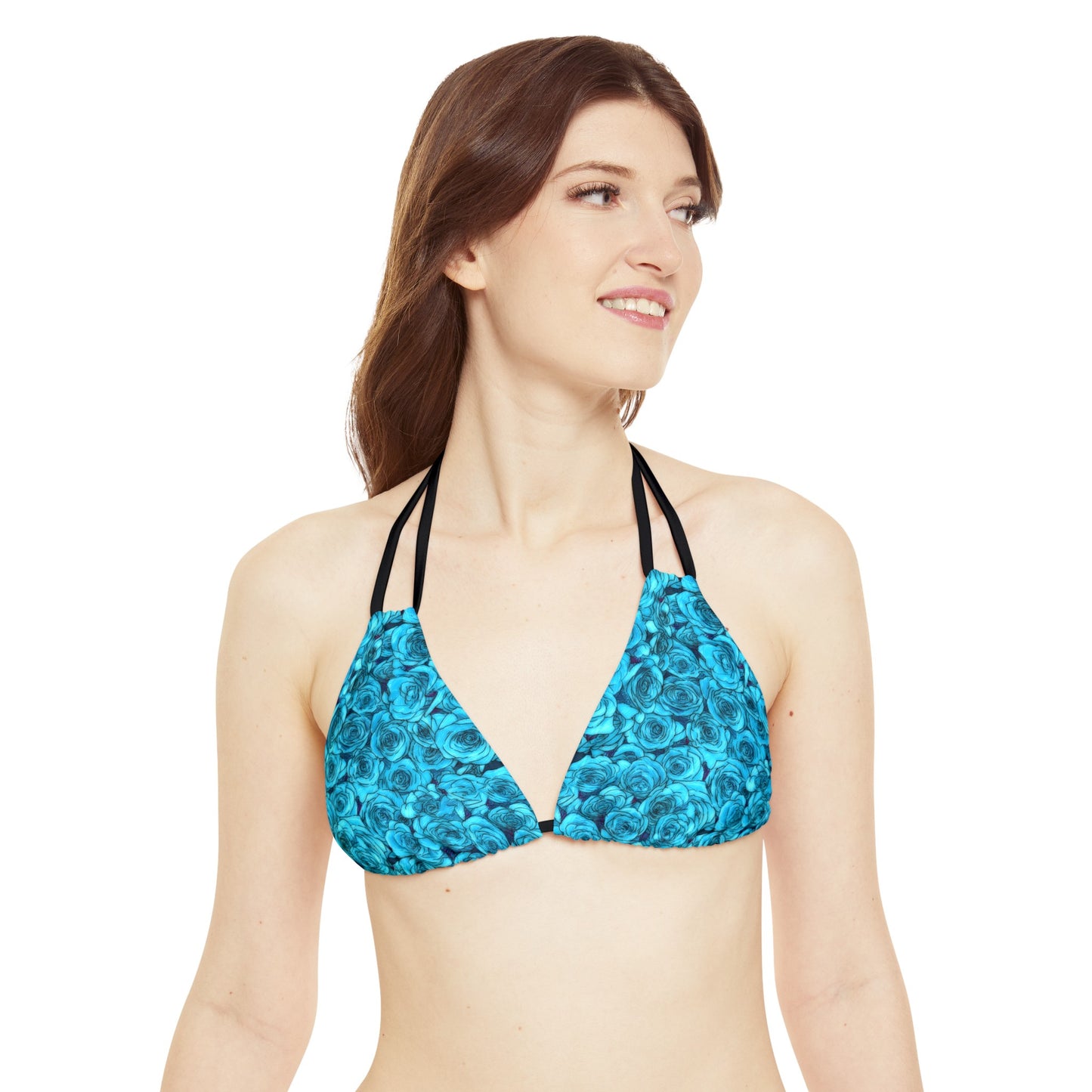 Turquoise Rose Strappy Bikini Set