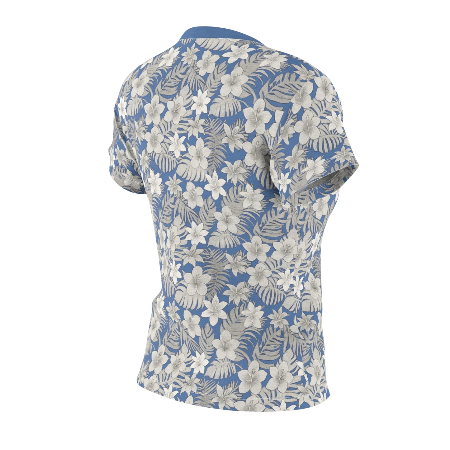 Tropical Baby Blue Women's Cut & Sew Tee