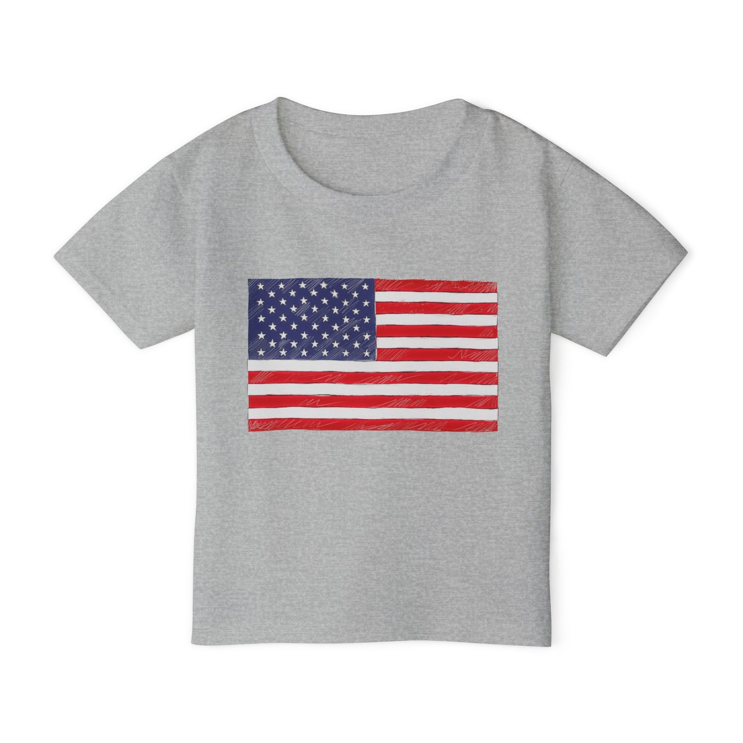 Hand Drawn American Flag Illustration Heavy Cotton™ Toddler T-shirt