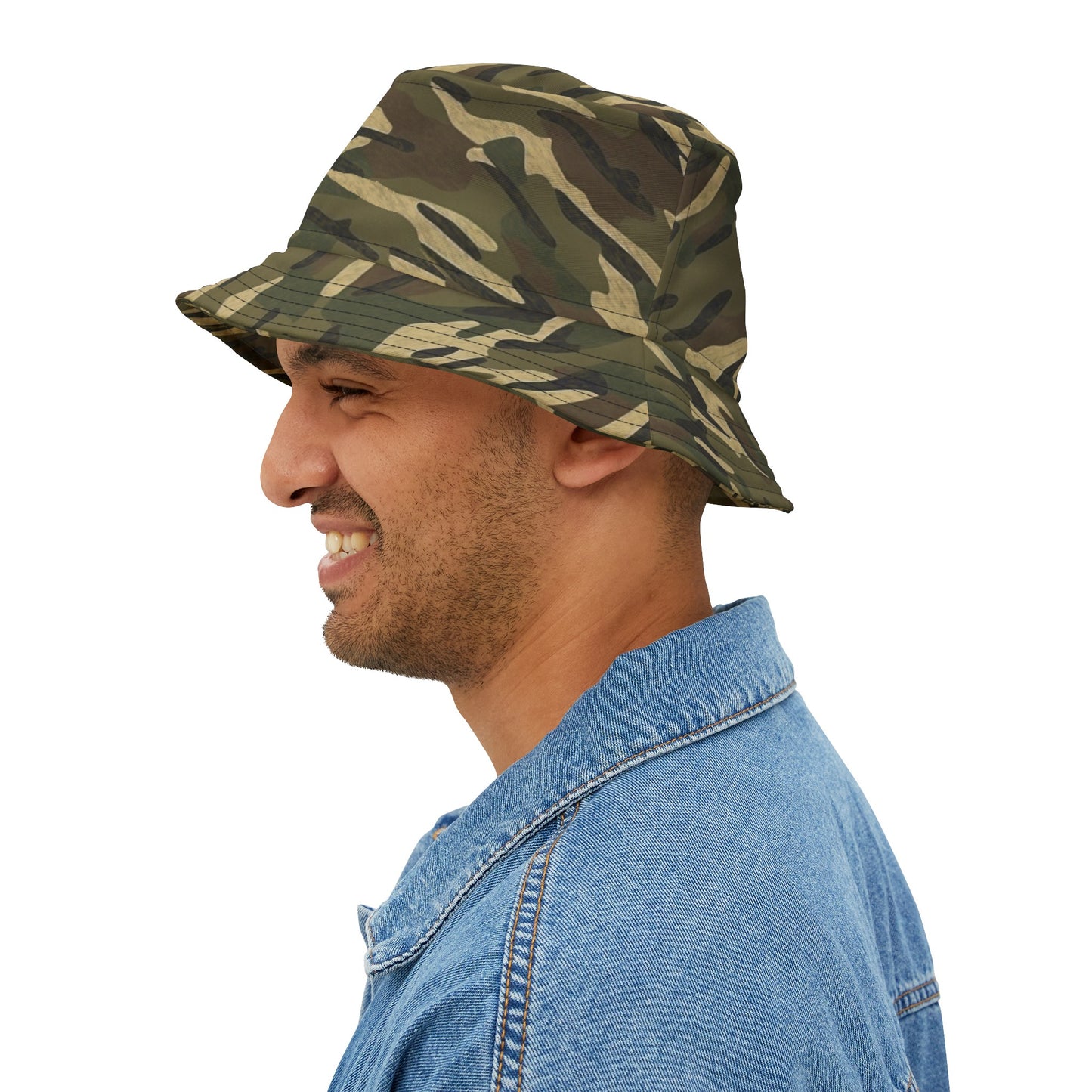 Stripe Camo Green Bucket Hat