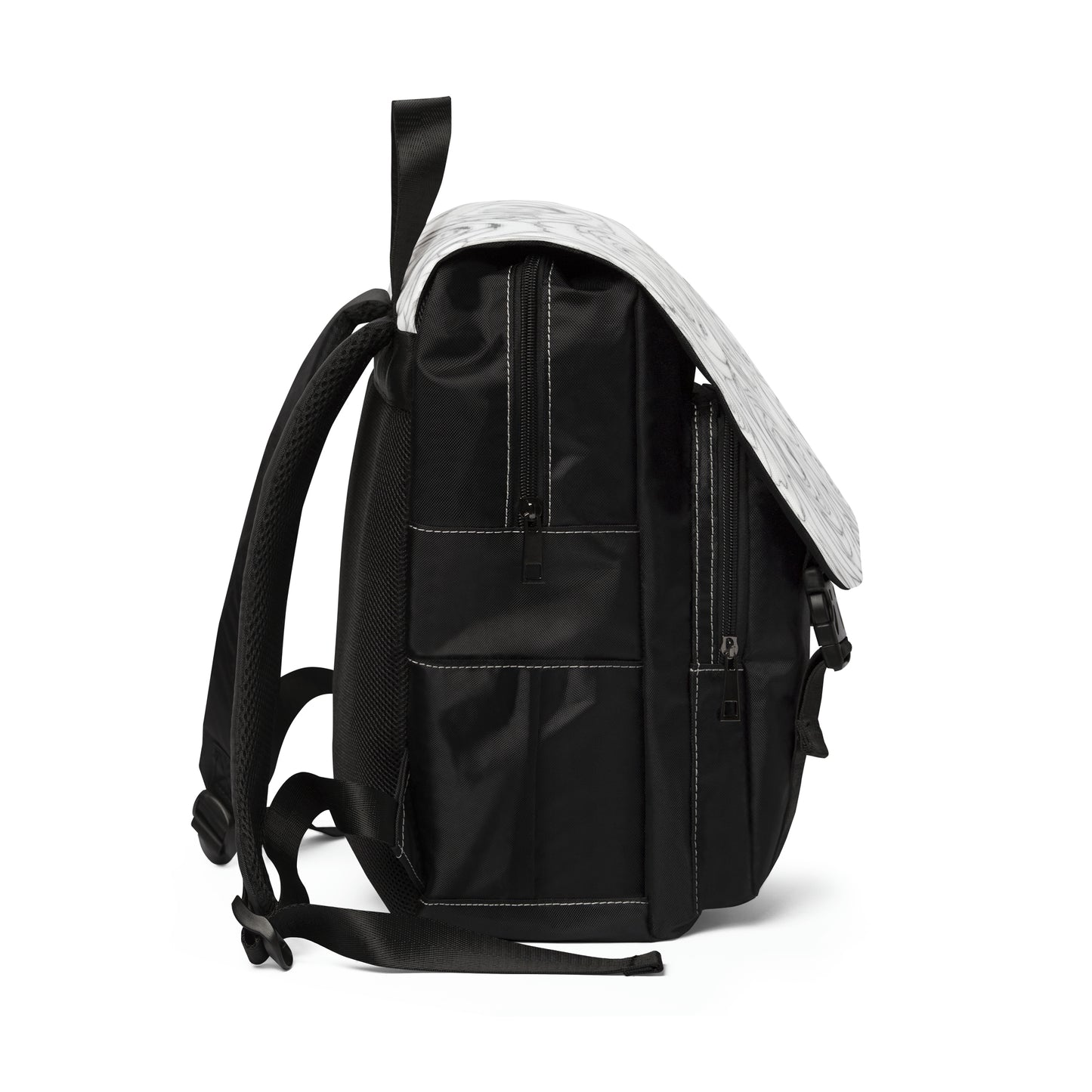 White Rose Unisex Casual Shoulder Backpack Flower Lover Bag