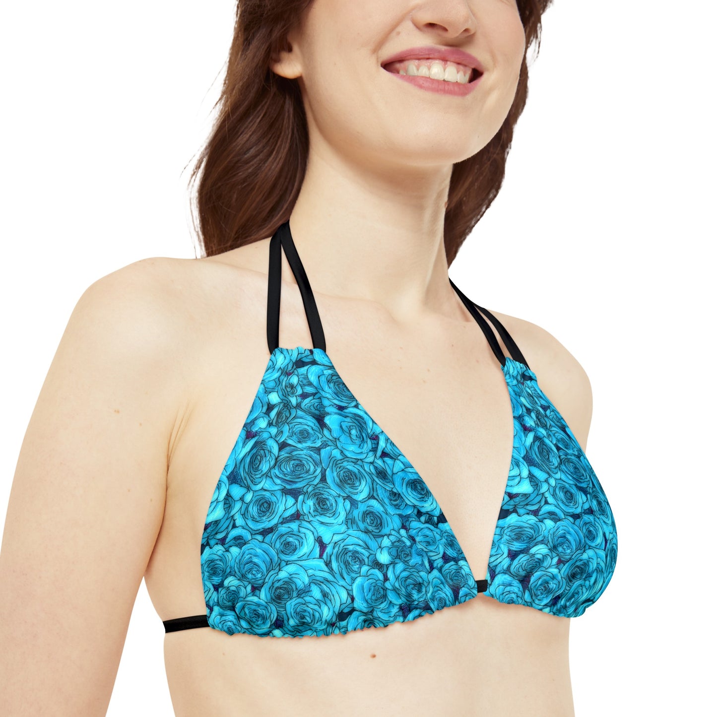 Turquoise Rose Strappy Bikini Set