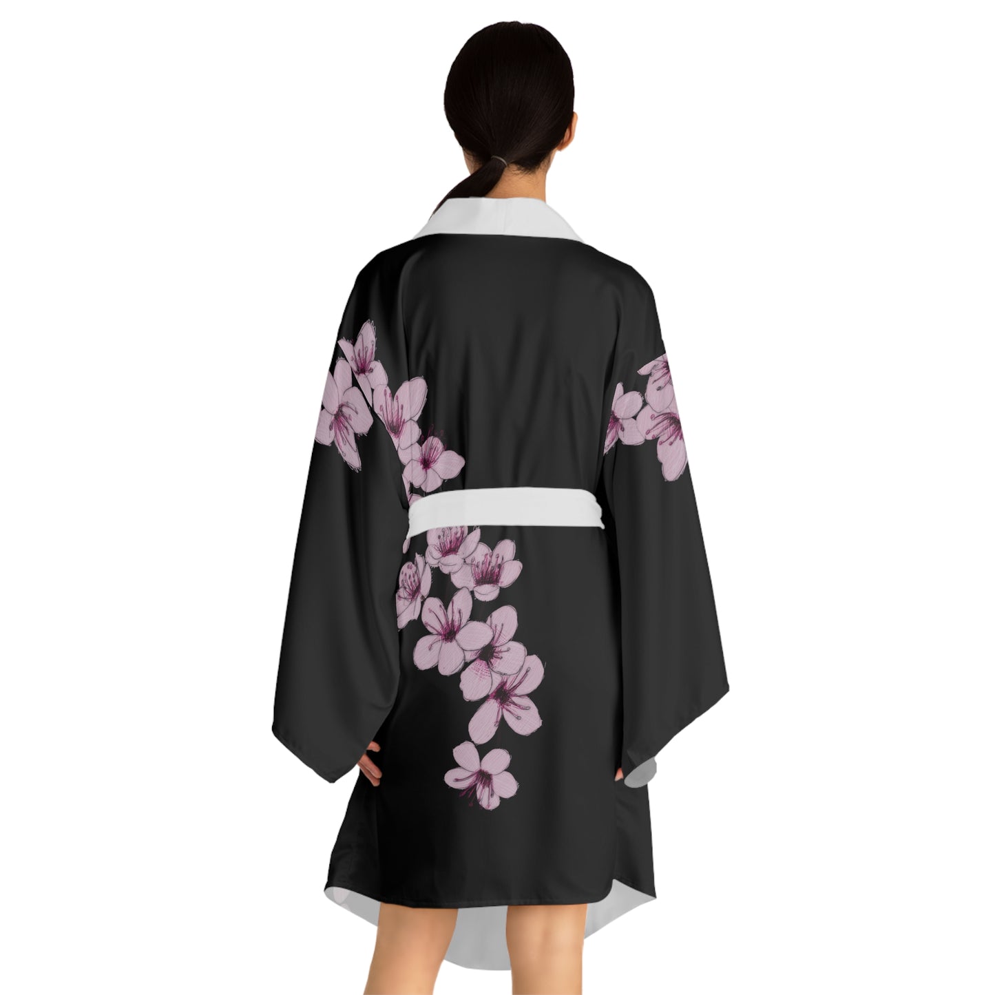 Cherry Blossom Long Sleeve Kimono Robe (AOP)