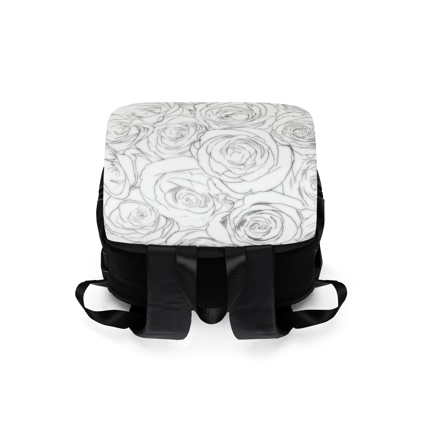 White Rose Unisex Casual Shoulder Backpack Flower Lover Bag