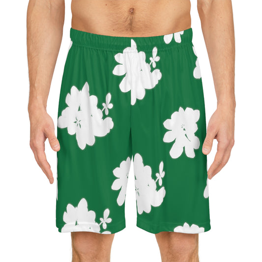 Plant Pattern Basketball Shorts