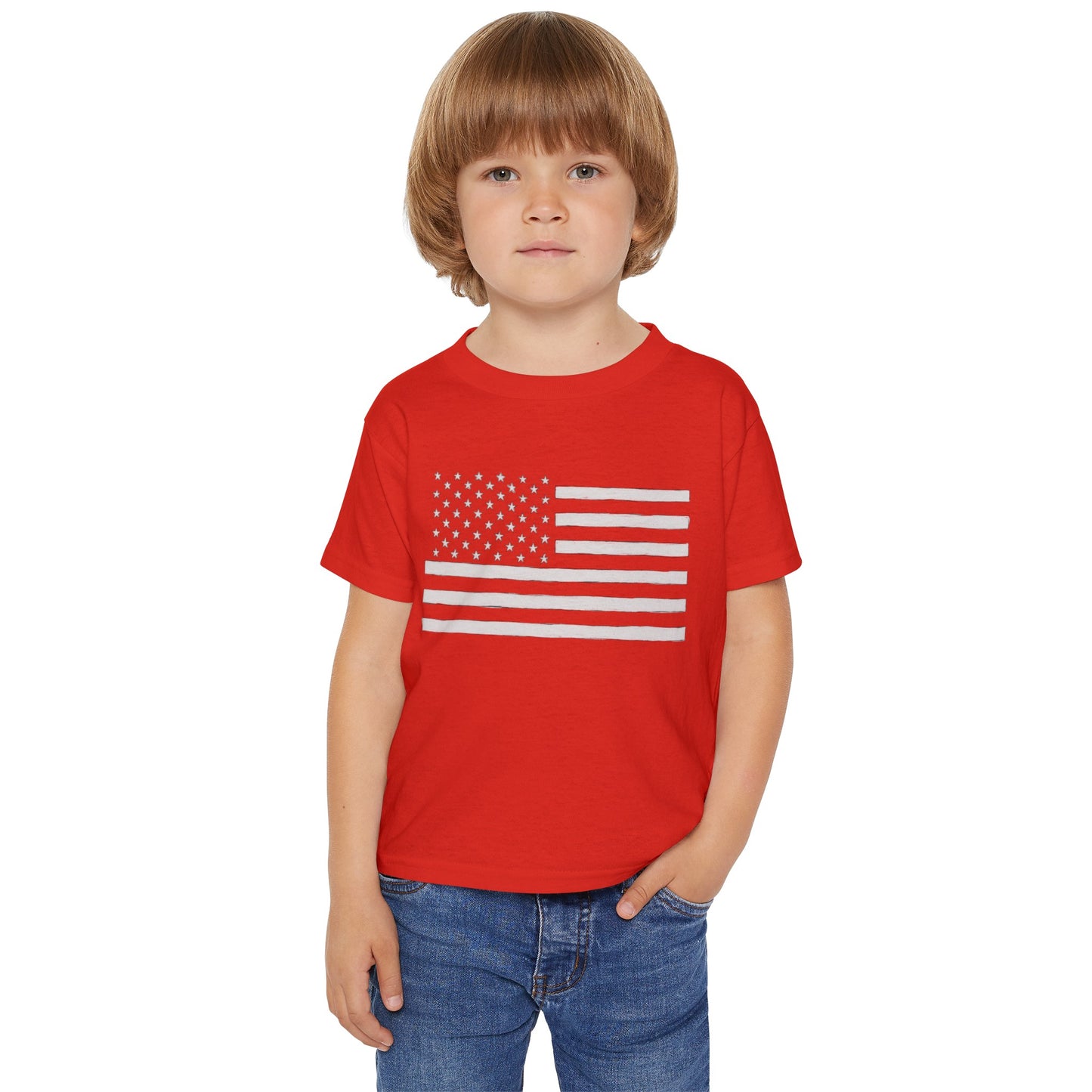 Hand Drawn American Flag Illustration Heavy Cotton™ Toddler T-shirt