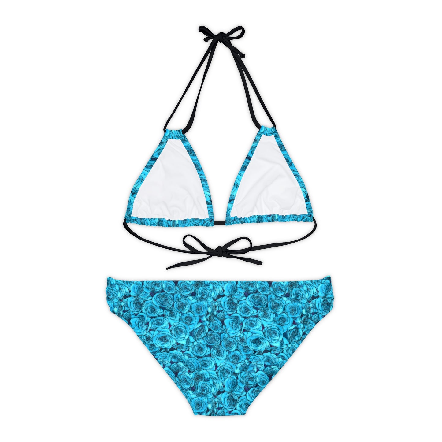 Turquoise Rose Strappy Bikini Set