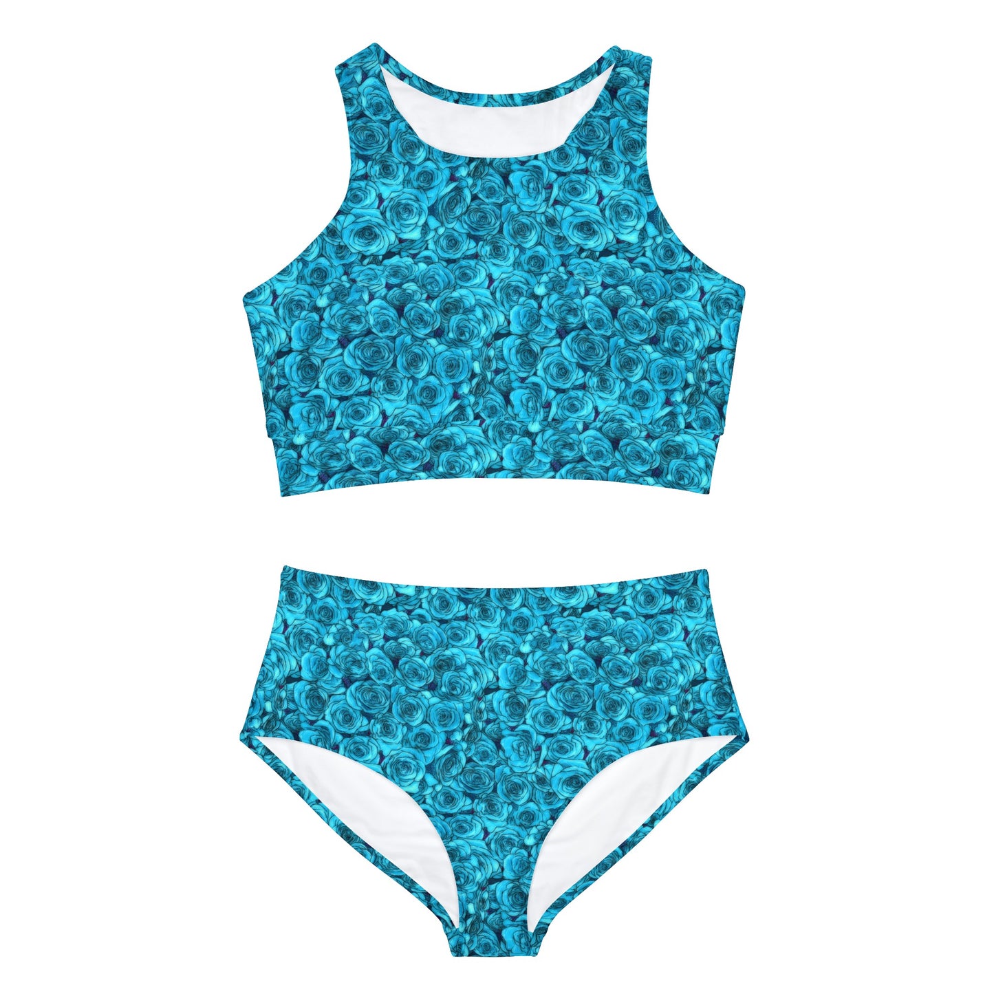 Turquoise Rose Sporty Bikini Set