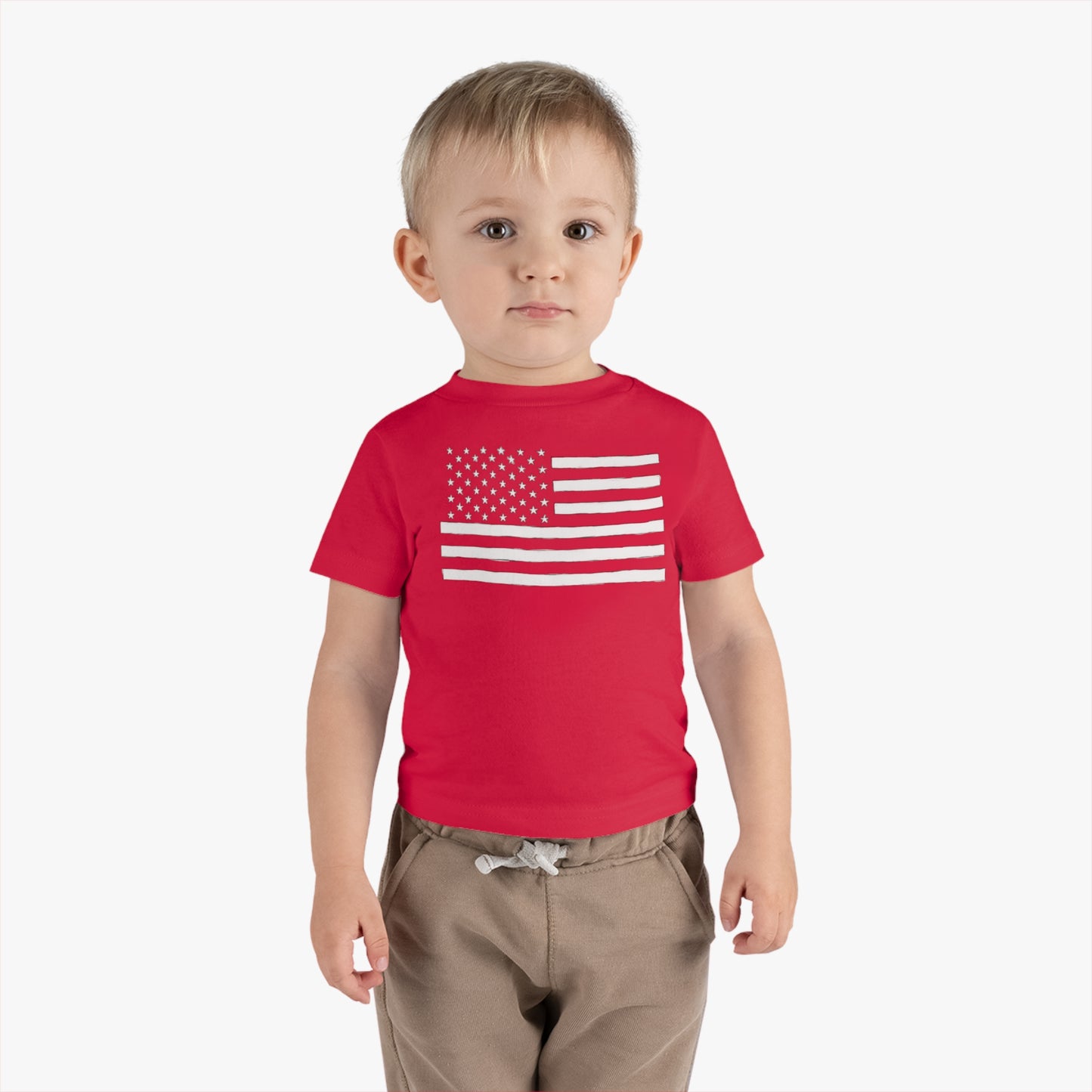 Hand Drawn American Flag Illustration Infant Cotton Jersey Tee