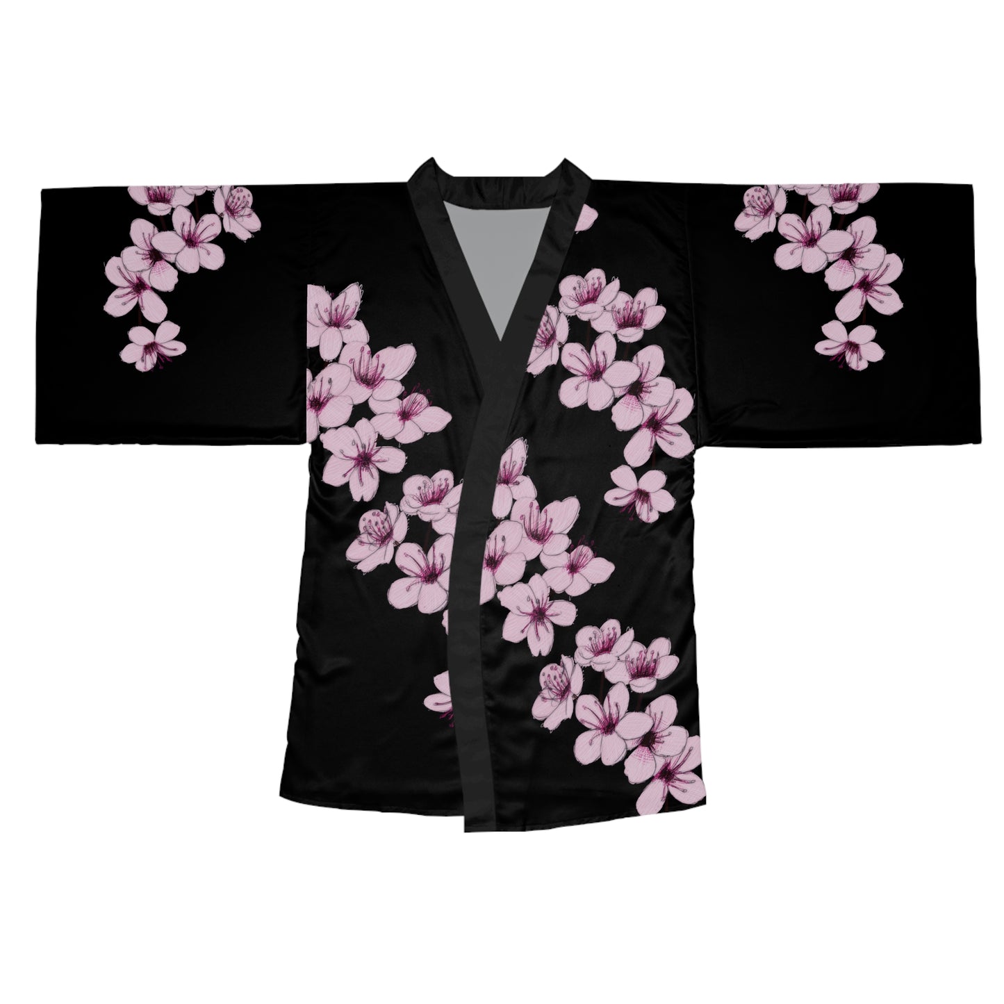 Cherry Blossom Long Sleeve Kimono Robe (AOP)