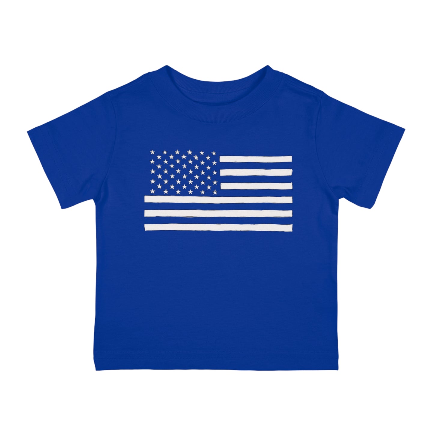 Hand Drawn American Flag Illustration Infant Cotton Jersey Tee