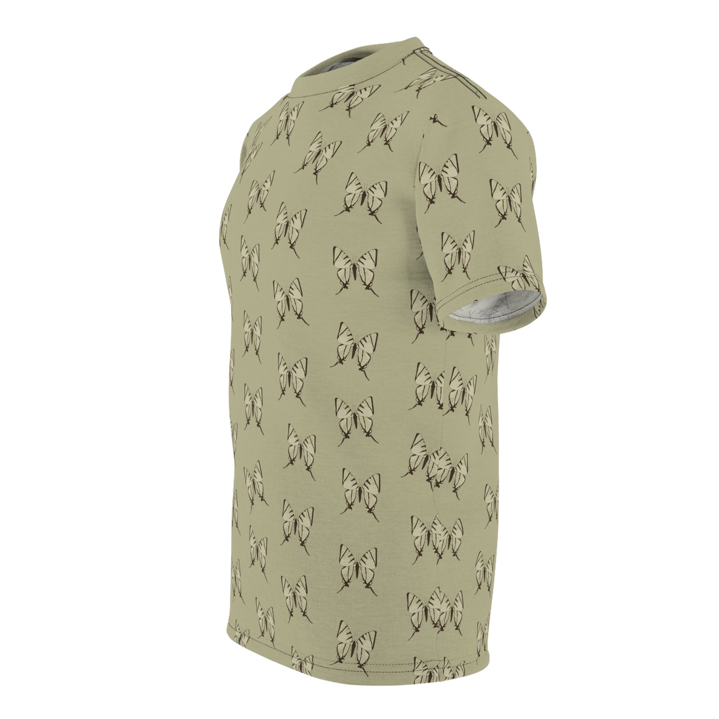 Butterfly Khaki Unisex Cut & Sew Tee