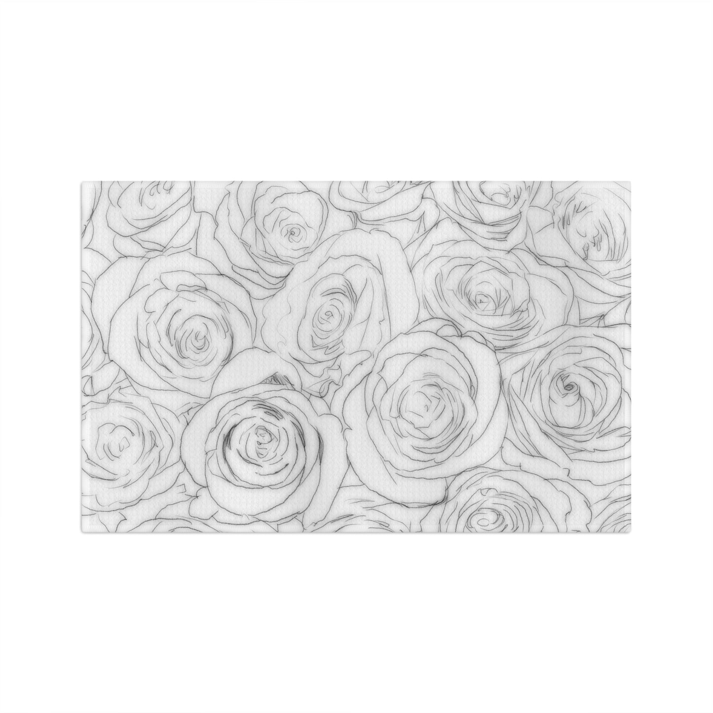 White Rose Top Towel Valentines Day Gift Idea for Her Rose Microfiber Tea Towel
