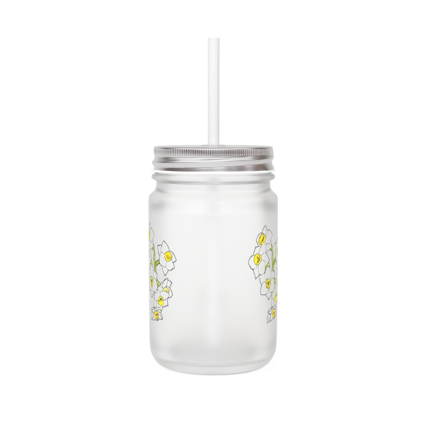 White Daffodil Mason Jar