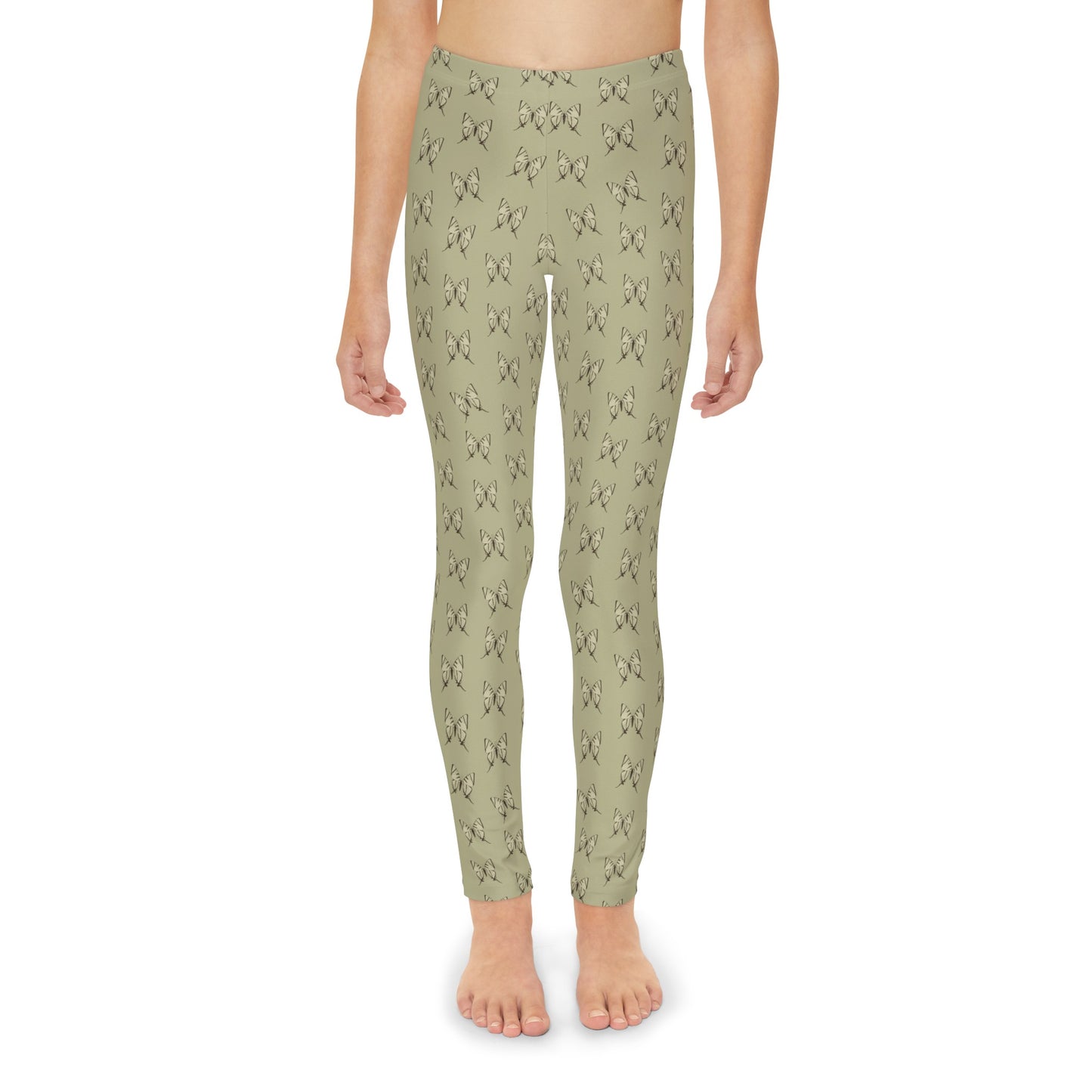 Butterfly Khaki Youth Full-Length Leggings